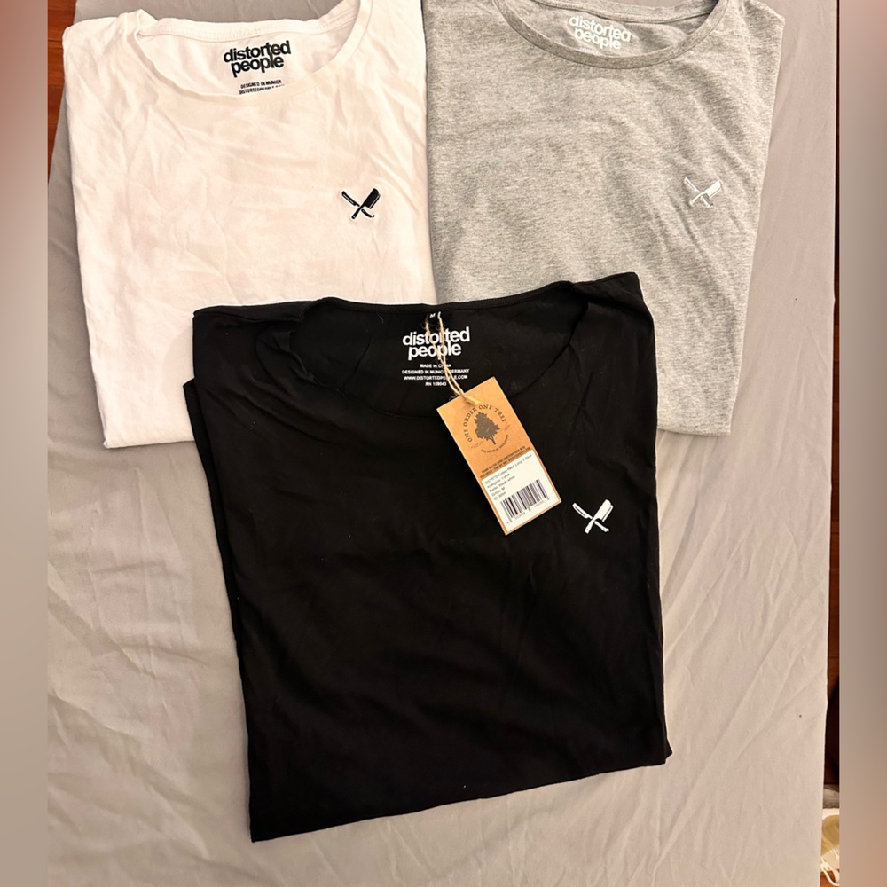 3 for 1 Distorted People brand tee shirts, NWT & NWOT
